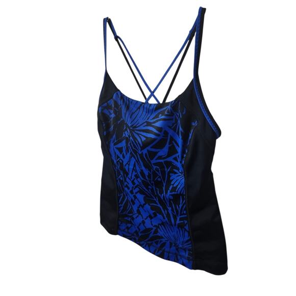 Lands End Tankini Swimsuit Top 2 Blue Strappy - Picture 6 of 10